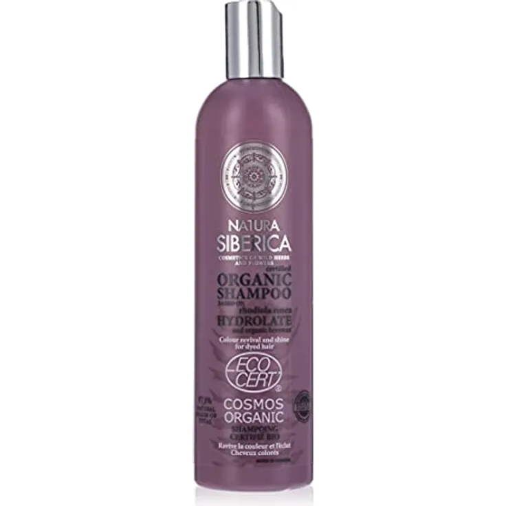 Natura Siberica Certified Organic Shampoo Colour Revival and Shine, 400ml, für strapaziertes und gefärbtes Haar mit schützenden Aminosäuren