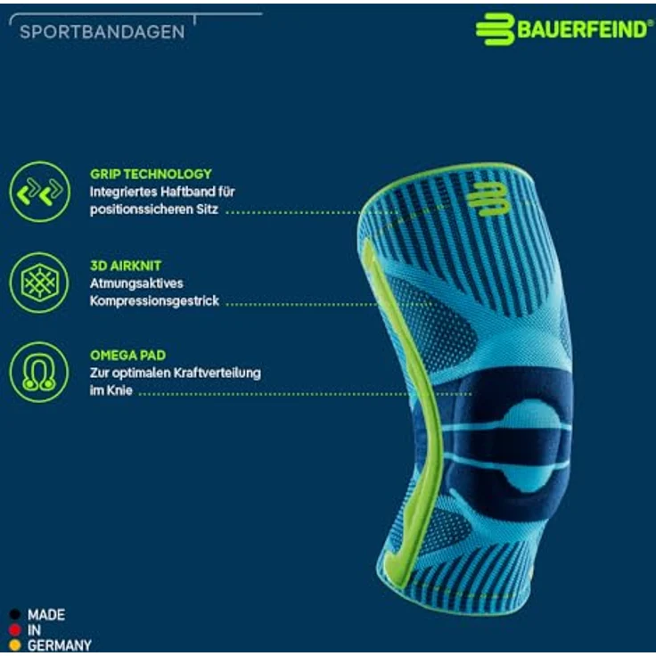 Bauerfeind Kniebandage Sports Knee Support, Hellblau, M - Preisvergleich – Bild 2