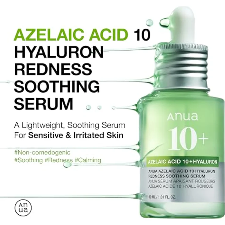 Anua Azelaic Acid 10+ Hyaluron Redness Soothing Serum, 30 ml, beruhigendes Gesichtsserum für empfindliche Haut – Bild 2