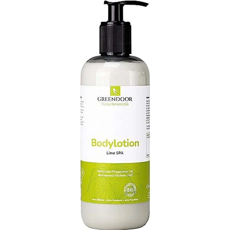GREENDOOR Bodylotion Lime 500ml, Skin Food für trockene Haut, natürliche vegane Körpermilch mit Bio Sheabutter, frischer Duft, Naturkosmetik Lotion ohne Parabene Silikone, unisex – Bild 1