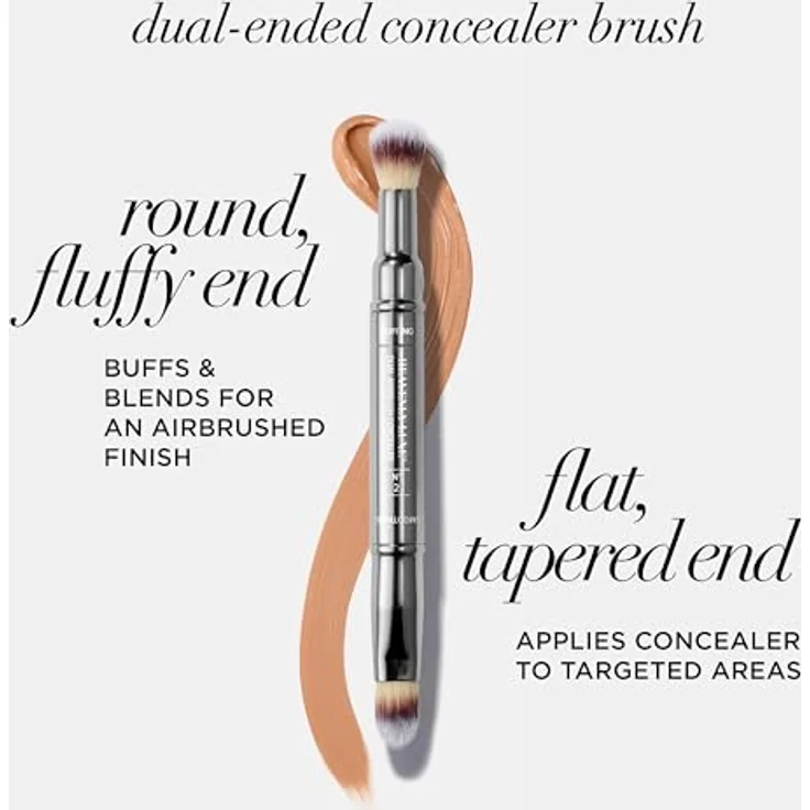 IT Cosmetics Heavenly Luxe Dual Airbrush Concealer Pinsel #2, 2-in-1 Make-up-Accessoire für flüssige und cremige Concealer – Bild 3