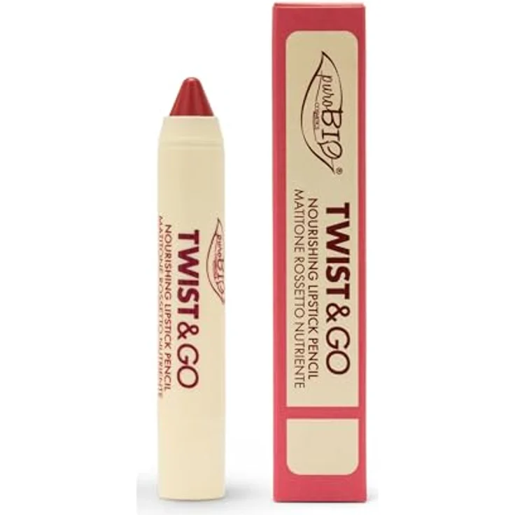 puroBIO Cosmetics Twist&Go Pflegender Lippenstift, cremige Textur für glänzende Lippen, Farbton Pink Sand, 2.9 g – Bild 2