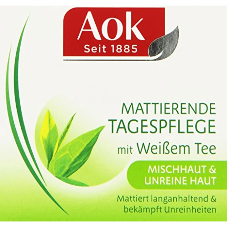 AOK Mattierende Tagespflege mit weißem Tee, 50 ml, Prebiotischer WirkKomplex gegen Talgüberproduktion, ohne Parabene – Bild 2
