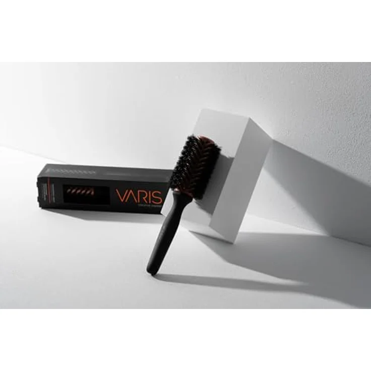 VARIS Boar Brush Rundbürste mit Wildschweinborsten Medium 33 mm 1 St. - Hilfreich beim Haarstyling, antistatisch, rutschfester Griff – Bild 7