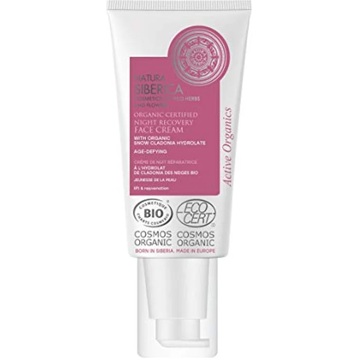 Natura Siberica Bio-zertifizierte Age-Defying Night Recovery Gesichtscreme, 50 ml, verbessert Elastizität und reduziert Falten, enthält Hyaluronsäure und Vitamin E – Bild 1