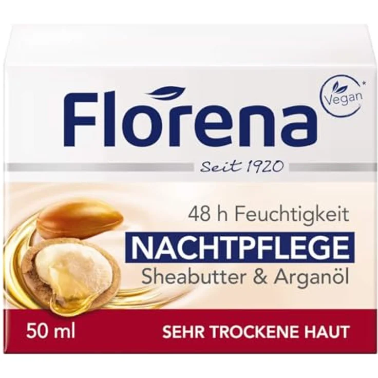 Florena Nachtpflege Sheabutter&Argan. 50 ml Nachtpflege für Damen und Herren – Bild 2