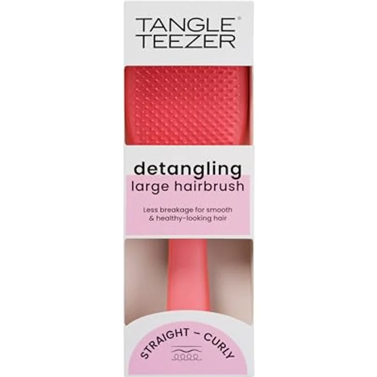 Tangle Teezer Large Ultimate Detangler Salmon Pink, Entwirr-Haarbürste groß, perfekt für langes, dickes, lockiges Haar, Haarbürste ohne Ziepen – Bild 3