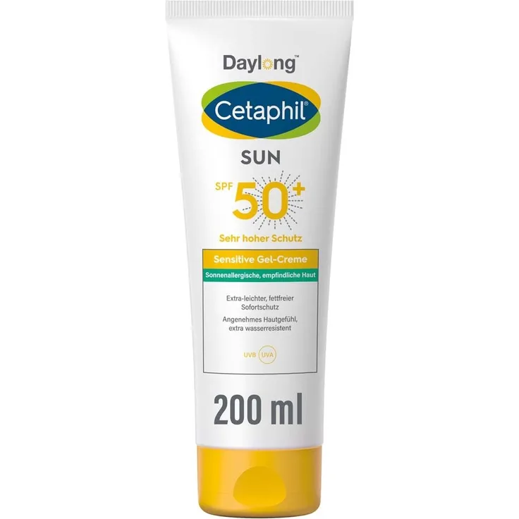 Cetaphil Sun Daylong SPF 50+ sensitive Gel, 200 ml, leichte und fettfreie Sonnencreme für empfindliche Haut