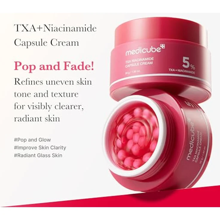 medicube TXA+Niacinamide Capsule Cream, Hautpflege gegen Hyperpigmentierung, 5% Tranexamsäure, 10% Niacinamid, duale Formel für gleichmäßigen Hautton – Bild 2