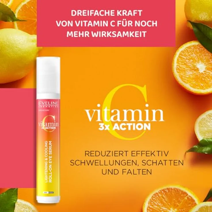Eveline Cosmetics Aufhellendes und kühlendes Roll-on-Augenserum, Reduziert Linien und Fältchen, kühlende Wirkung, strahlendes Aussehen, 15ml – Bild 2