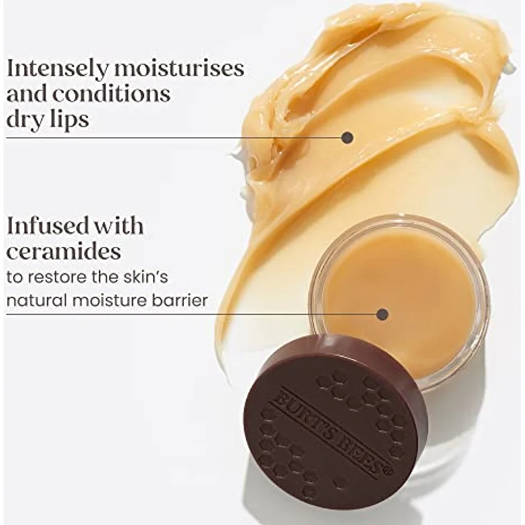 Burt's Bees Intensive Nachtpflege für die Lippen, 100% natürliche Inhaltsstoffe mit Ceramiden und Jojobaöl, 20 g – Bild 2