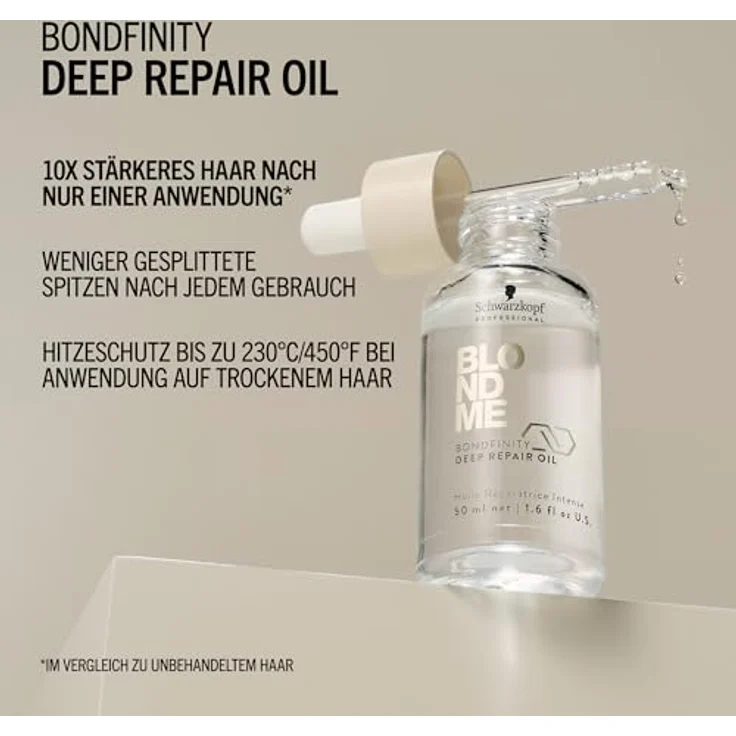 Schwarzkopf Professional BLONDME Bondfinity Deep Repair Oil Leichtes Haaröl, Hitzeschutz, Anti Frizz, Glättung, Reparierend, Stärkend, 50 ml – Bild 3