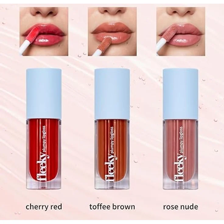 Fleeky Plumpy Lipgloss, Rose Nude, 5 ml, Volumen- und Glanz-Optimierer für geschmeidige Lippen – Bild 8
