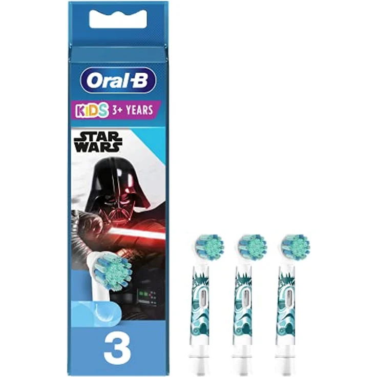 Oral-B Aufsteckbürsten für Kids Star Wars, 3-teiliges Set mit extra weichen Borsten und rundem Bürstenkopf für optimale Zahnreinigung – Bild 1