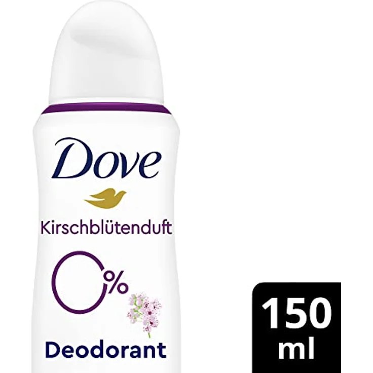 Dove Deodorant-Spray Kirschblütenduft Deo mit pflegendem Zink-Komplex und 0% Aluminiumsalzen 150 ml 1 Stück – Bild 2