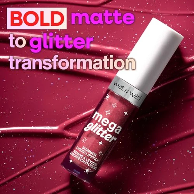 Wet n Wild Mega Glitter Matter, Flüssig-Lippenstift mit Glitzerteilchen, Farbton Pink Future, 2.8 ml, mattes Finish, hochpigmentiert, vegan – Bild 2