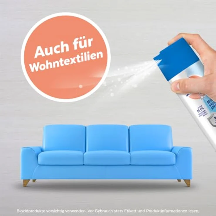 SAGROTAN Hygiene-Spray Aerosol, 400 ml Oberflächen-Desinfektionsmittel mit 99,9% Keimreduzierung – Bild 4