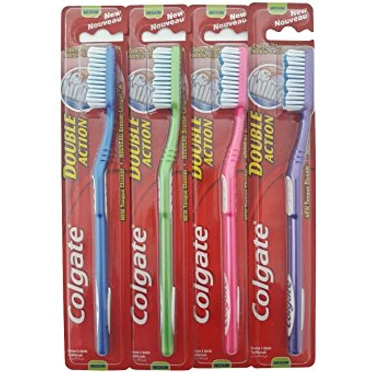 Colgate Zahnbürste Double Action Medium Mix Farben – Bild 2