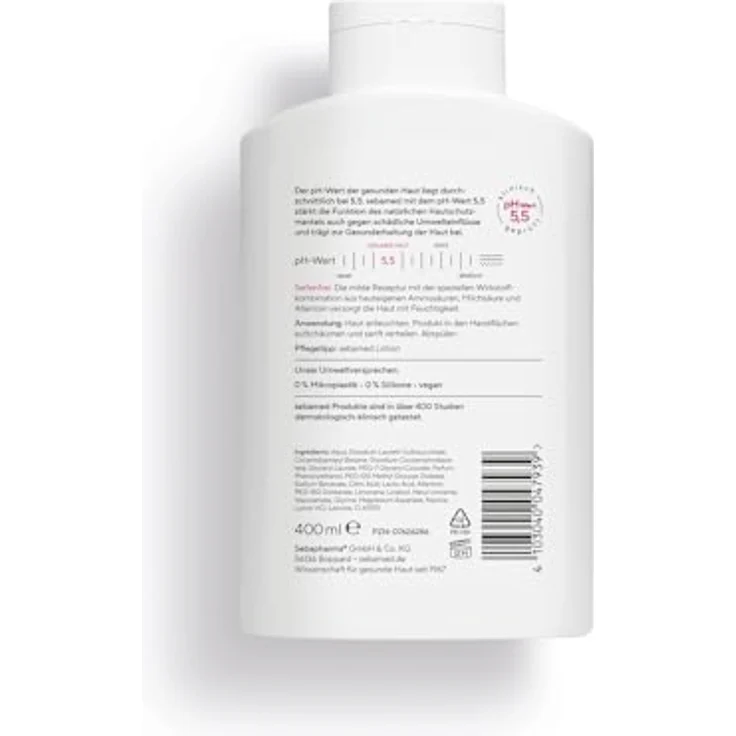 Sebamed Frische Dusche, Duschgel 400 ml für empfindliche und strapazierte Haut, feuchtigkeitsspendend mit Aminosäuren und Allantoin, pH 5,5, für Männer und Frauen – Bild 2