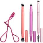 Real Techniques Double Time Pinselset, 4-teiliges Make-up Pinsel Set mit doppelseitigen Pinseln für Augen und Concealer