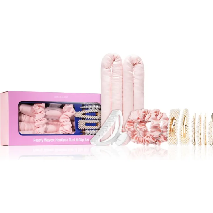 BrushArt Hair Pearly Waves Heatless Curl & Clip Set, Haarpflege-Accessoires mit Haargummis und Haarspangen