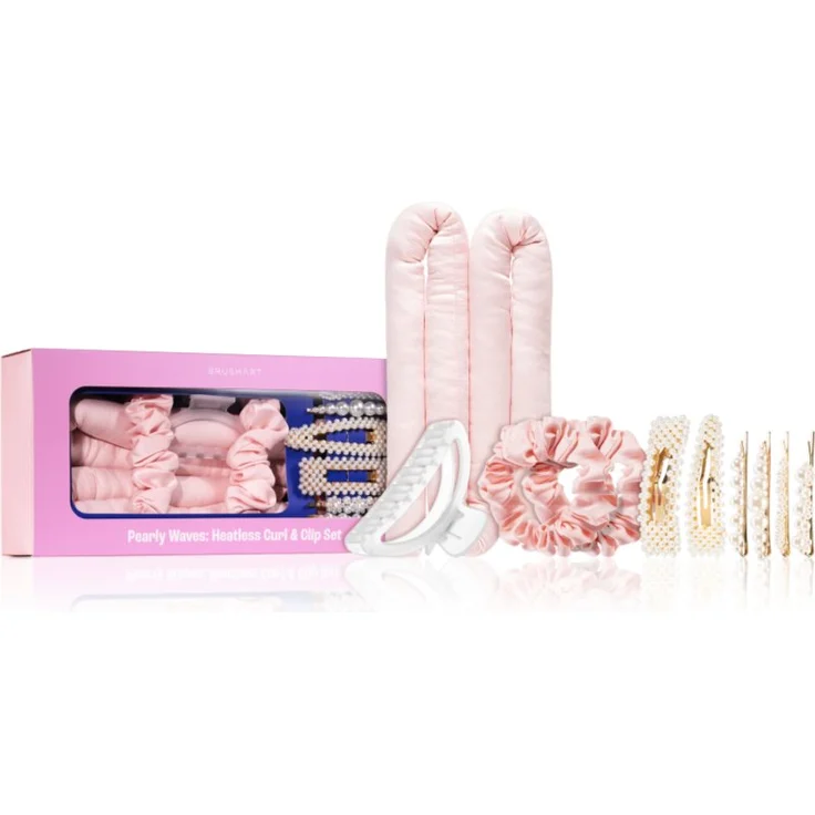 BrushArt Hair Pearly Waves Heatless Curl & Clip Set, Haarpflege-Accessoires mit Haargummis und Haarspangen