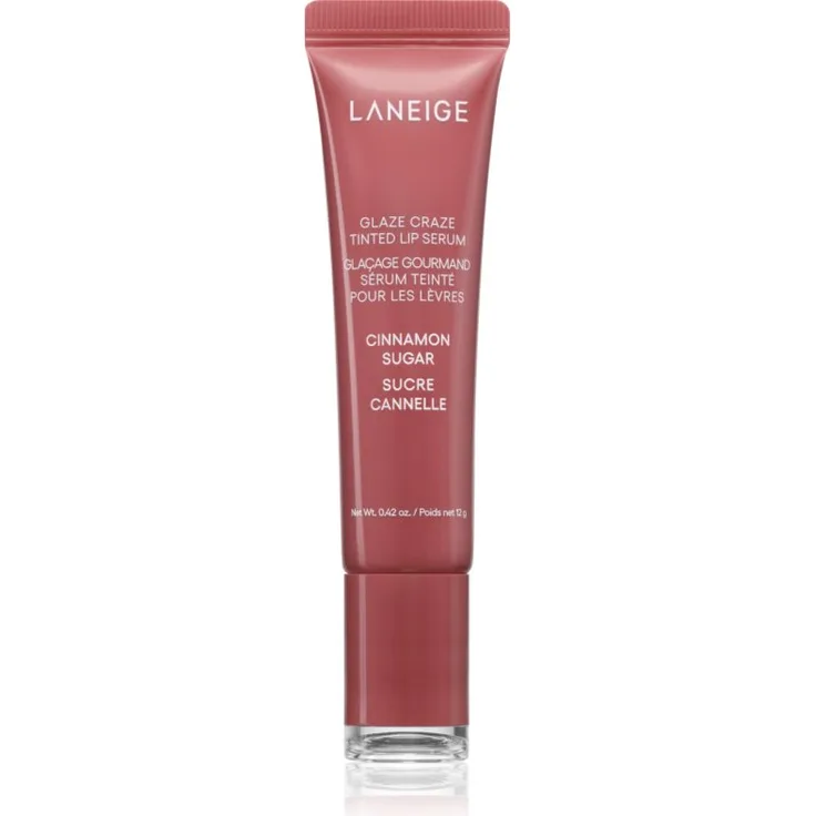 LANEIGE Glaze Craze Tinted Lip Serum, tönender Lippenbalsam in Cinnamon Sugar, 12 g, feuchtigkeitsspendend, hochglänzend, voluminisierend