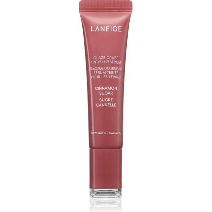 LANEIGE Glaze Craze Tinted Lip Serum, tönender Lippenbalsam in Cinnamon Sugar, 12 g, feuchtigkeitsspendend, hochglänzend, voluminisierend