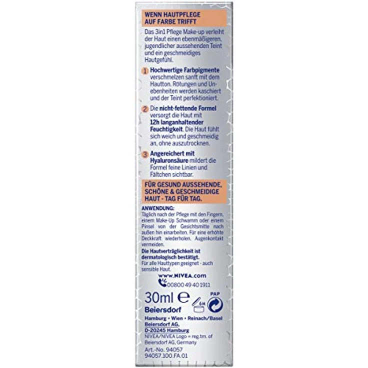 Nivea Hyaluron Cellular Filler 3in1 Care Make-Up 30 ml Nr. 03 - Dunkel – Bild 10