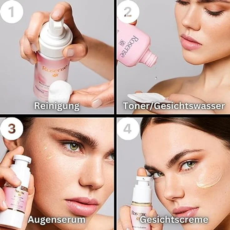 Rosense Pflege Gesichtspflege Rosenwasser 300 ml, für Damen und Herren  – Bild 4