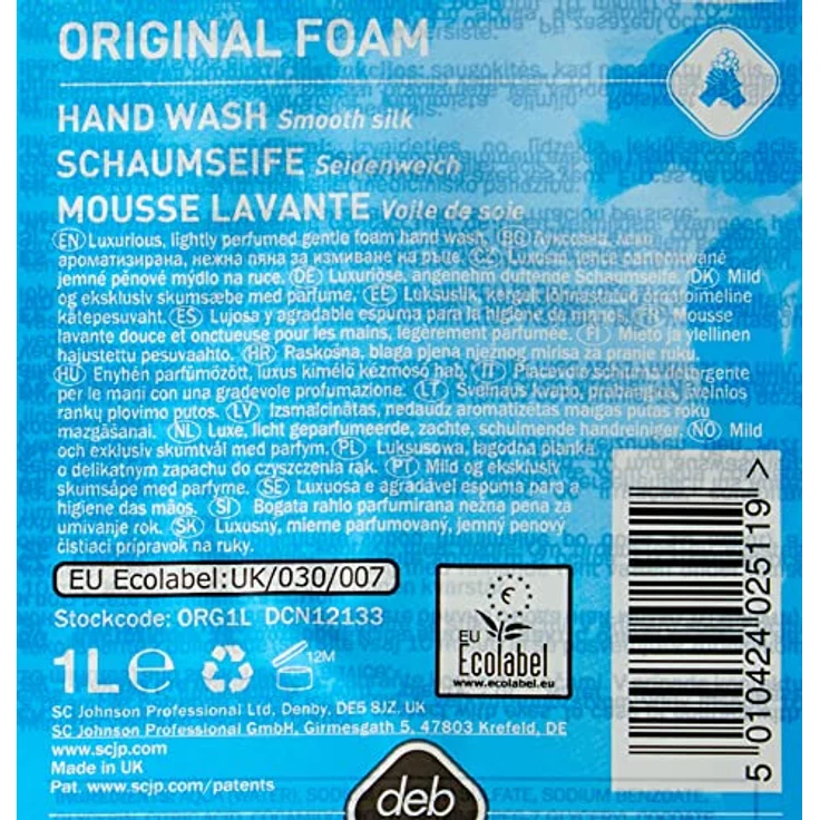 Stoko Deb® Refresh™ Original Foam, Handseife in Schaumform, leicht parfümiert, farbstofffrei, 1000 ml, EU Ecolabel – Bild 3