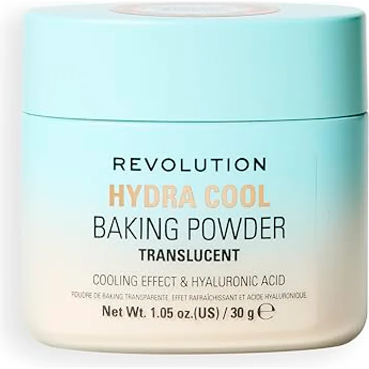 Revolution Hydra Cool Kühlendes loses Baking-Puder, Fixierpuder mit Hyaluronsäure und Vitamin E, vegan & tierversuchsfrei, 30 g
