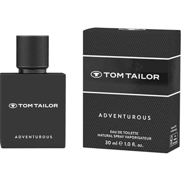 Tom Tailor® Adventurous Eau de Toilette Natural Spray, Herrendüfte im modernen Matt schwarz Flakon mit Outdoor-Charakter