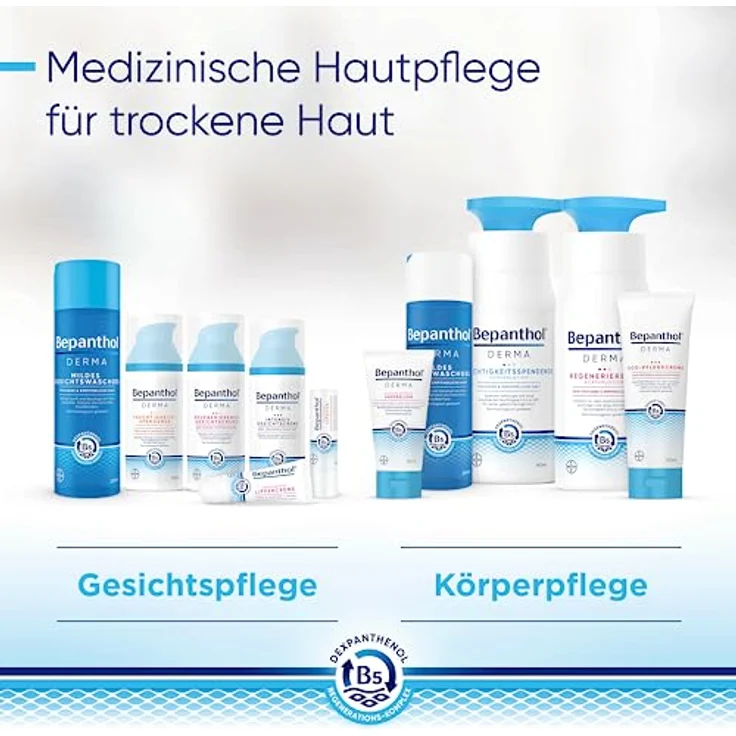 Bayer Vital GmbH Bepanthol Derma Feuchtigkeitsspendende Körperlotion, 200 ml, für trockene und empfindliche Haut, ohne Duftstoffe, dermatologisch getestet – Bild 14