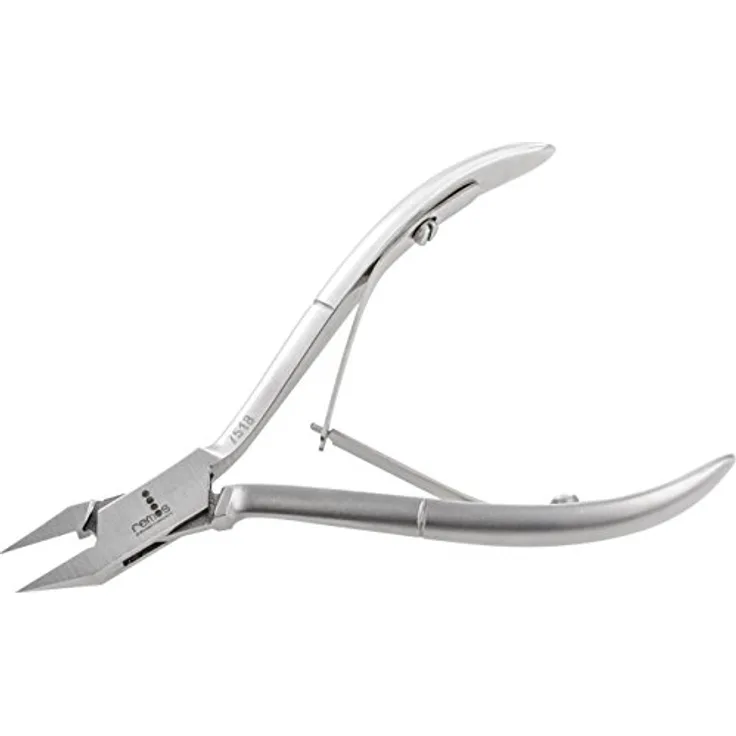 REMOS Eckenzange 10 cm, rostfreier Edelstahl für eingewachsene Zehennägel, präzise Spitzen, nachschleifbar, lange Lebensdauer