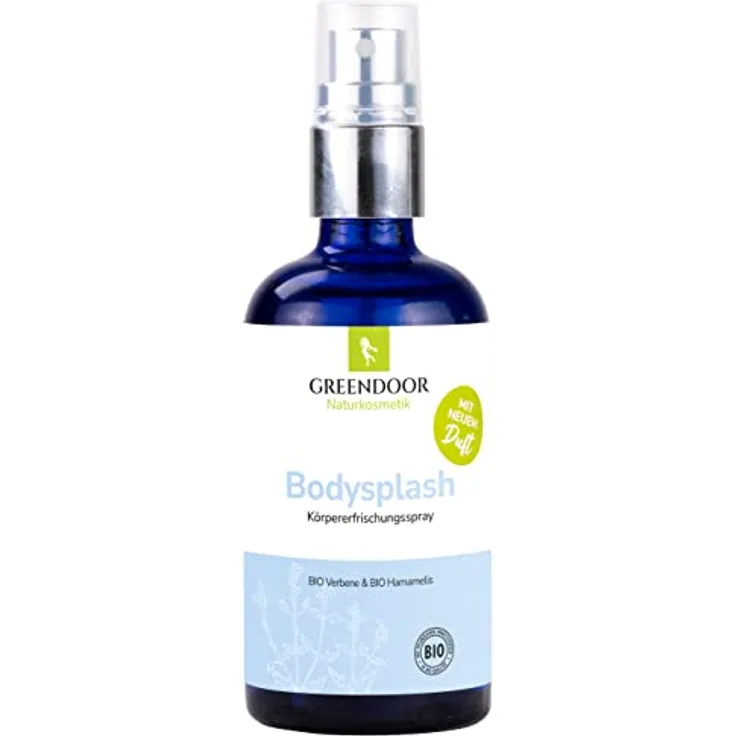 GREENDOOR Body Splash, natürliches veganes Körper Erfrischungs-Spray 100ml, Neuer Duft, Körper-Spray ohne Aluminium, Körperdeo Bodysplash mit Bio Verbene und BIO Hamamelis, Naturkosmetik aus der Manufaktur, Natur