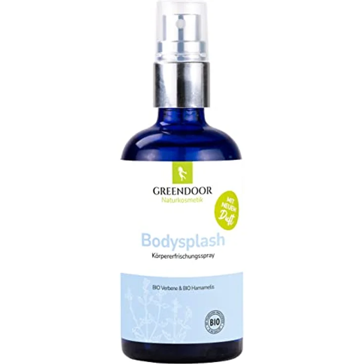 GREENDOOR Body Splash, natürliches veganes Körper Erfrischungs-Spray 100ml, Neuer Duft, Körper-Spray ohne Aluminium, Körperdeo Bodysplash mit Bio Verbene und BIO Hamamelis, Naturkosmetik aus der Manufaktur, Natur – Bild 1