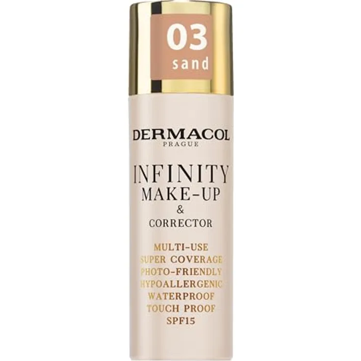 Dermacol Infinity Make-up, hoher Deckkraft Concealer mit SPF 15, Farbton 03 Sand, 20 g