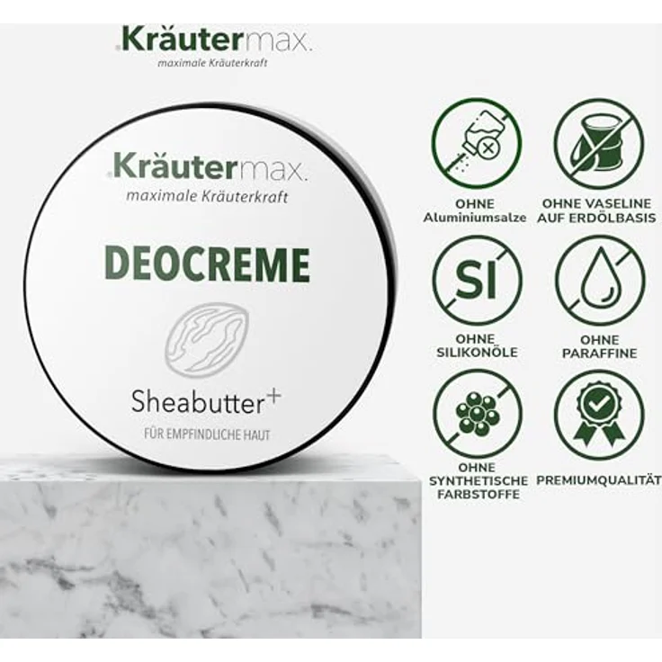 Kräutermax. Sheabutter Deocreme Deo Naturkosmetik Pflege Cremig mit Shea Butter, 40 ml  - Aluminiumfreies Deo mit Sheabutter, Kokosöl und Maisstärke – Bild 4