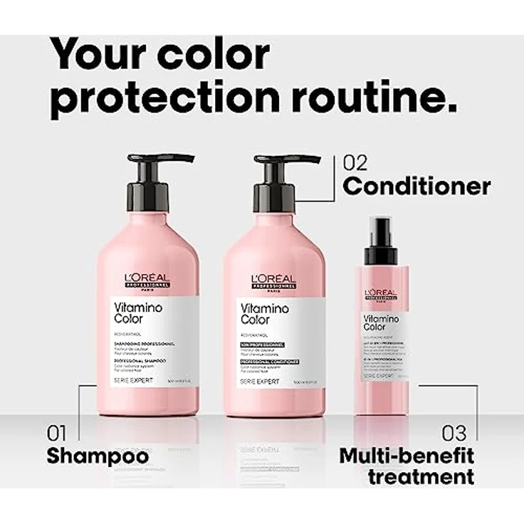 L'Oréal Professionnel Vitamino Color Shampoo | schützt und bewahrt die Haarfarbe | verhindert Schäden | verleiht Lebendigkeit und verbessert den Glanz | für gefärbtes Haar | 500 ml – Bild 4