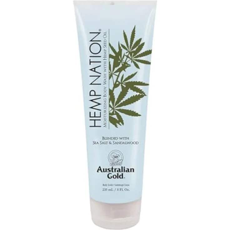 Australian Gold Compatible - Hemp Nation Sea Salt & Sandalwood Body Wash 235 ml, Hochwertige Abmessungen, Langlebig, Flexible Gestaltung