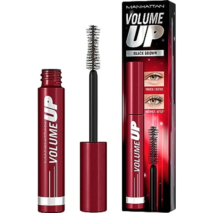 Manhattan Volume Up Mascara, Black Brown, dunkelbraune Volumenmascara, 8 ml – Bild 3