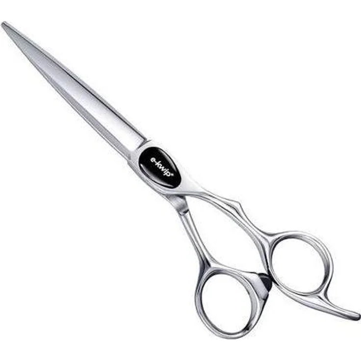 E-kwip Haarschere Primus Silber, 16.51 cm mit Titanbeschichtung und Gleitlagersystem für optimale Schnittleistung