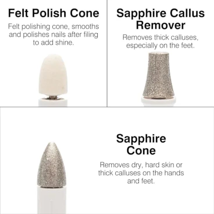 Rio Precision Pro, Nagelpflegegerät mit 7 Aufsätzen und 4 Geschwindigkeitsoptionen, wiederaufladbar, LED-Licht, digitale Anzeige – Bild 6
