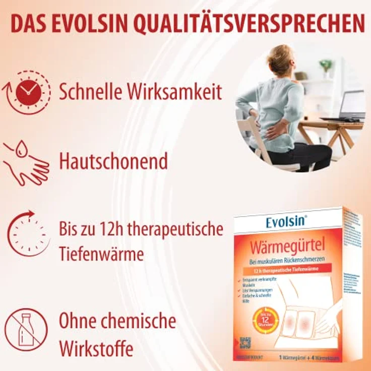 Evolsin® Wärmegürtel - therapeutische Tiefenwärme bei Rückenschmerzen, 4-tlg. – Bild 3