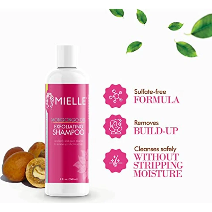 Mielle Mongongo Oil Peeling Shampoo, feuchtigkeitsspendendes Reinigungsshampoo ohne Parabene, 240ml – Bild 4
