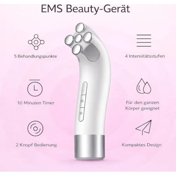 COOL-i ® Gesichtsmassagegerät RF-EMS-LED, multifunktionales Beautygerät für Gesichts- & Halsmassage, kabellos & wiederaufladbar – Bild 6