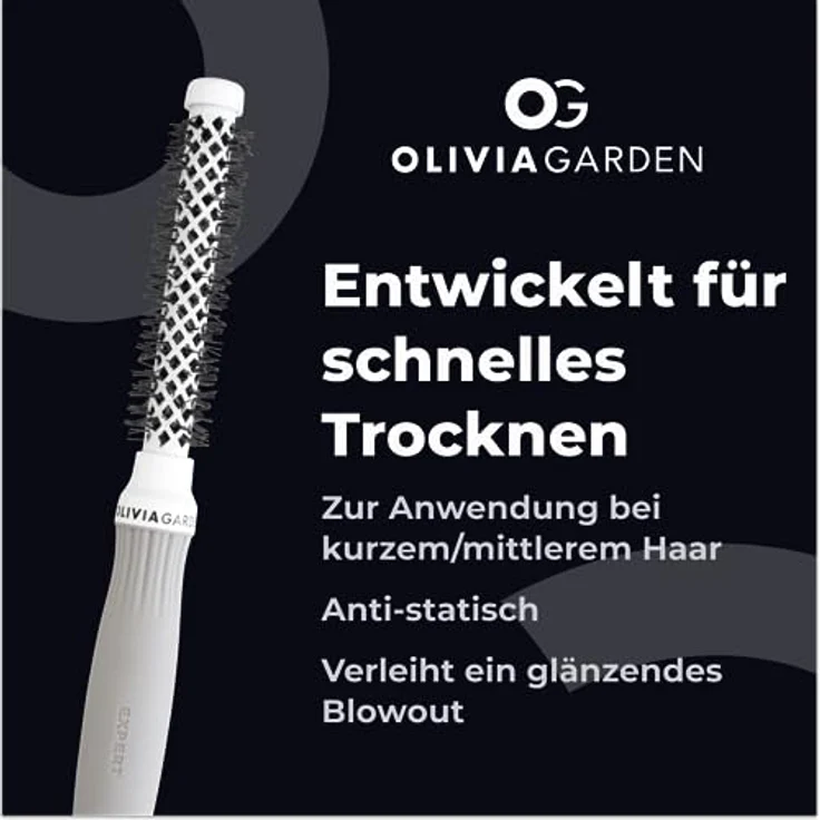 Olivia Garden - Expert Blowout Shine Haarbürste, Weiß und Grau, 20 – Bild 4