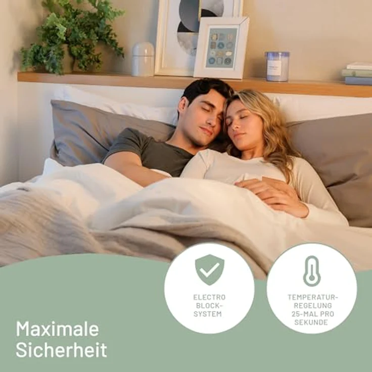 Imetec Heizdecke 16965, Wärmematte mit 6 Temperatureinstellungen, Schnellaufheizfunktion und integrierter Abschaltautomatik, 160x150 cm, Polyester – Bild 7