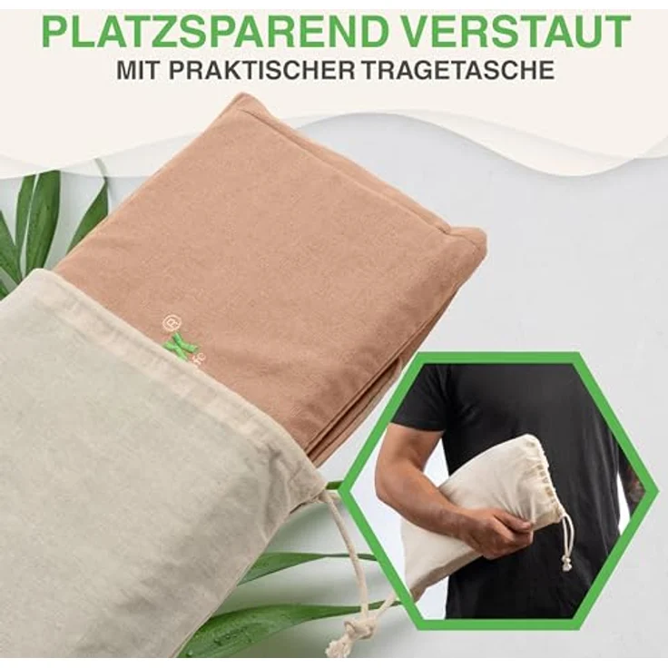 BACKLAxx® Massagegerät Akupressur Lendengürtel, Intensitätsregulierung durch Klettverschluss, umweltfreundliches Halbleinen, 736 Spitzen gegen Rückenschmerzen – Bild 7